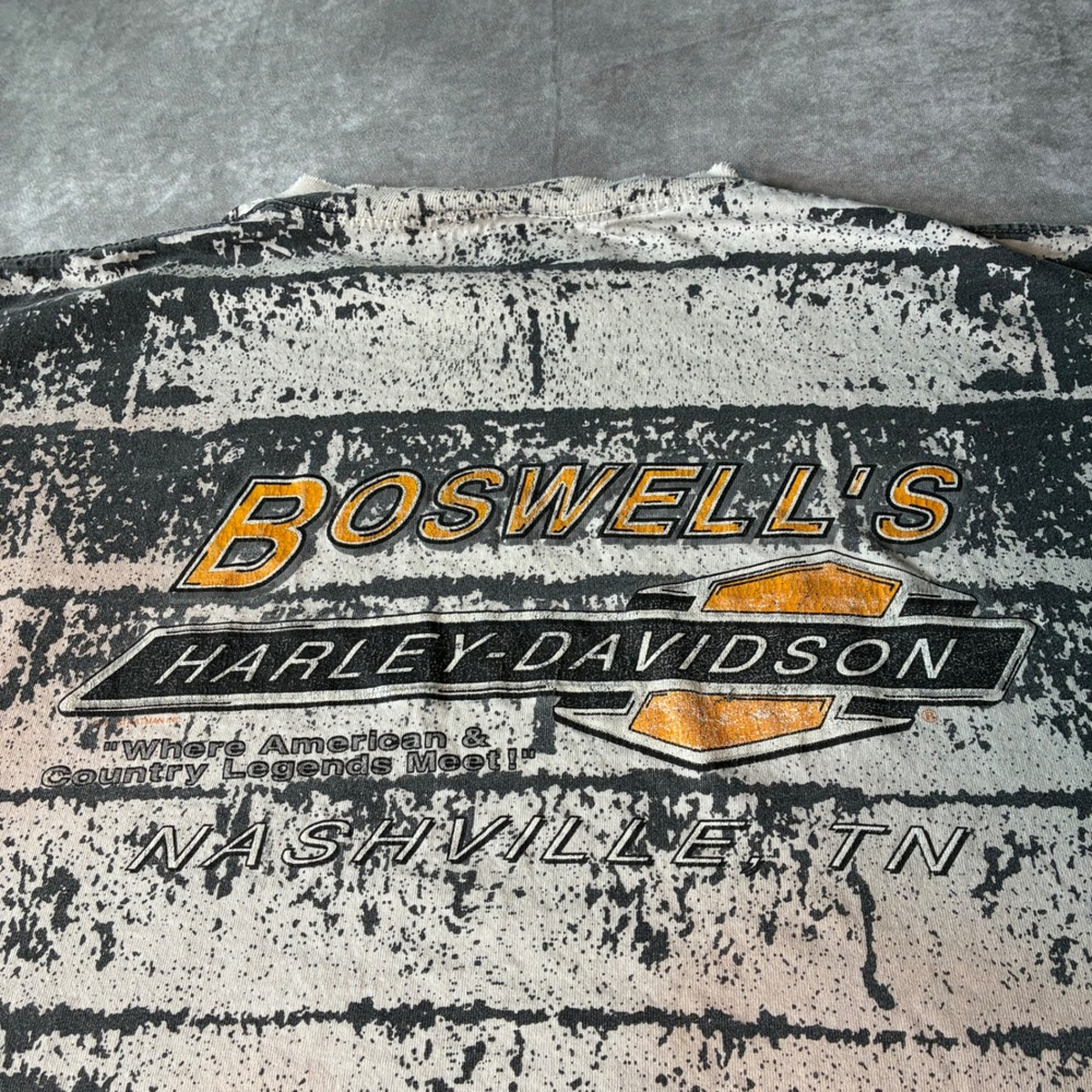 Vintage 90s Harley Davidson AOP Brick T-Shirt Nashville TN Single Stitch GRAIL - Picture 5 of 8